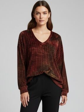 🌻NEW w/tag PJ Salvage Midnight Hunter Chenille Lounge Pull-On Long Sleeve Top L